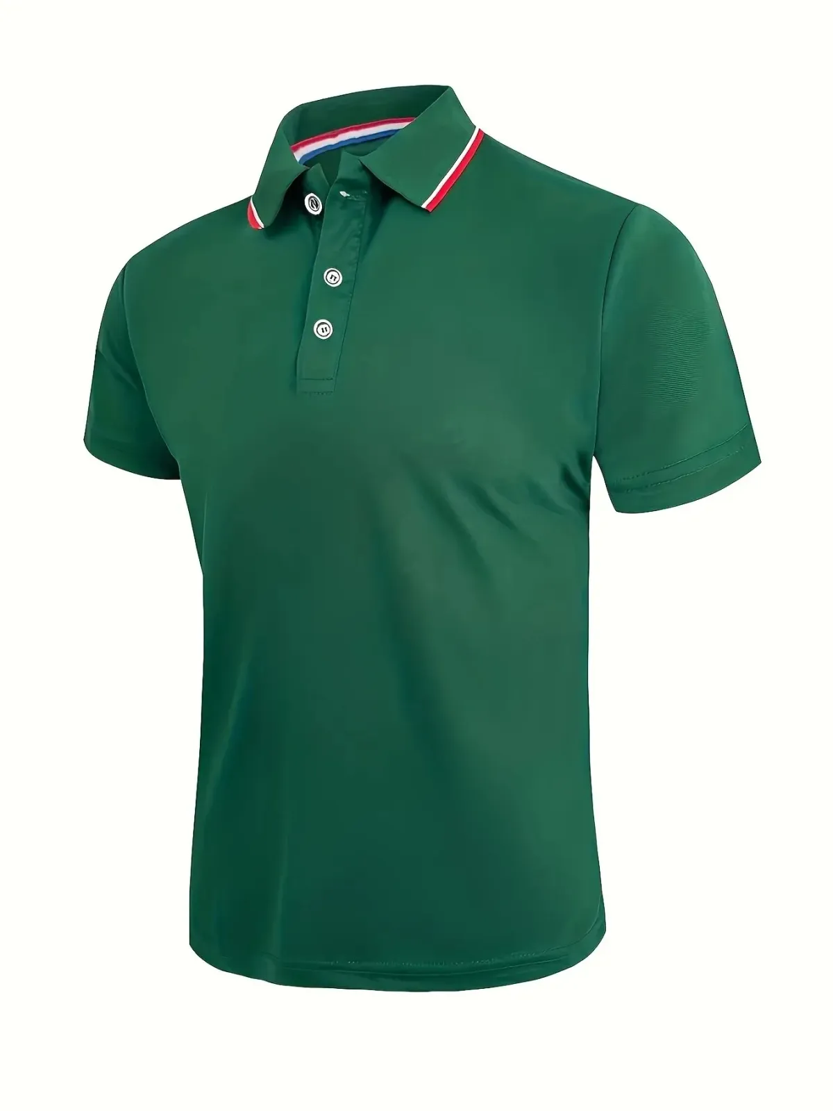 Men's Summer Casual Polo Shirt - Breathable Polyester Short Sleeve T-Shirt, Solid Color, Comfortable Fit for Everyday Wear showcase 24