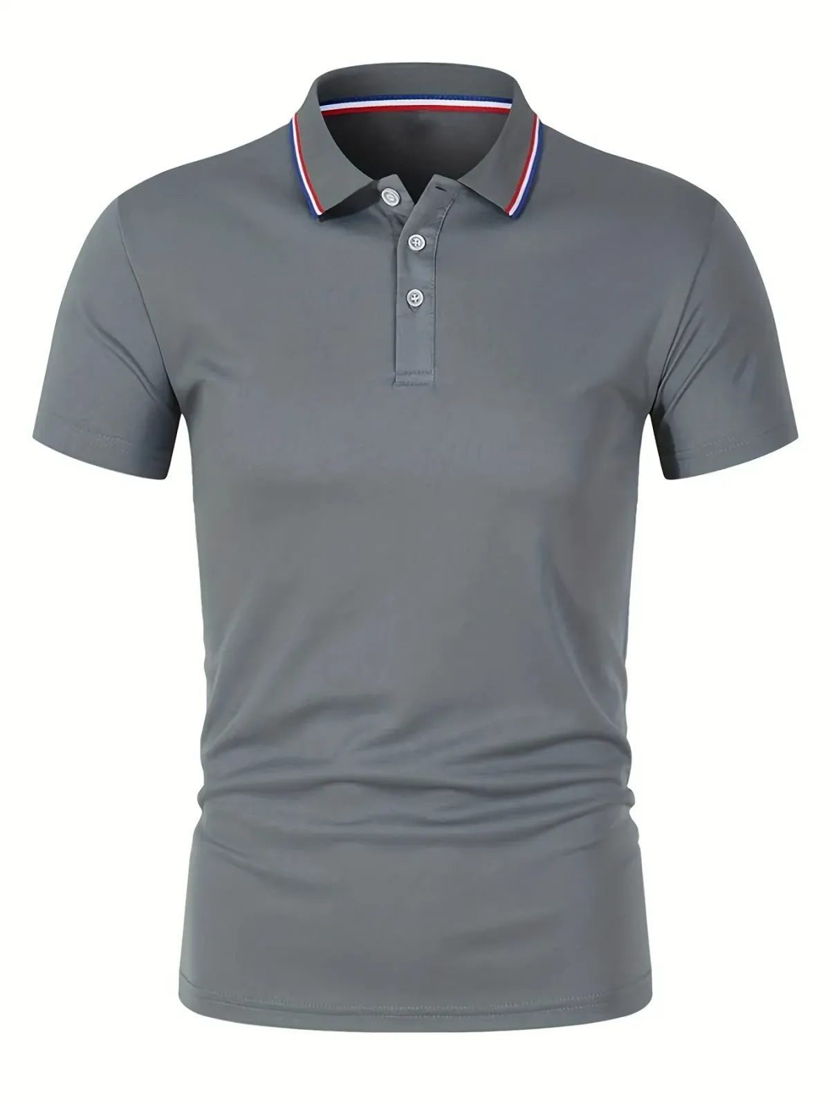 Men's Summer Casual Polo Shirt - Breathable Polyester Short Sleeve T-Shirt, Solid Color, Comfortable Fit for Everyday Wear showcase 7
