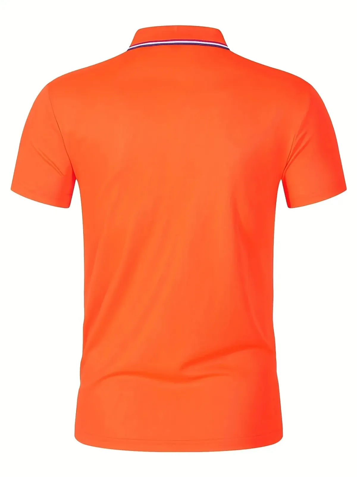 Men's Summer Casual Polo Shirt - Breathable Polyester Short Sleeve T-Shirt, Solid Color, Comfortable Fit for Everyday Wear showcase 20