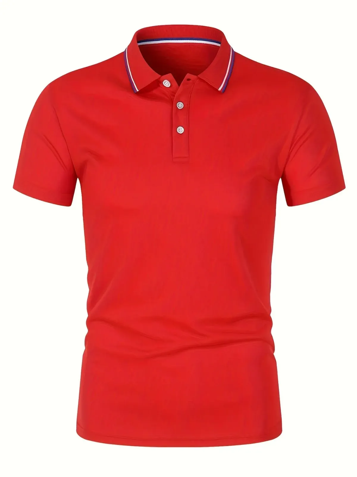 Men's Summer Casual Polo Shirt - Breathable Polyester Short Sleeve T-Shirt, Solid Color, Comfortable Fit for Everyday Wear showcase 25