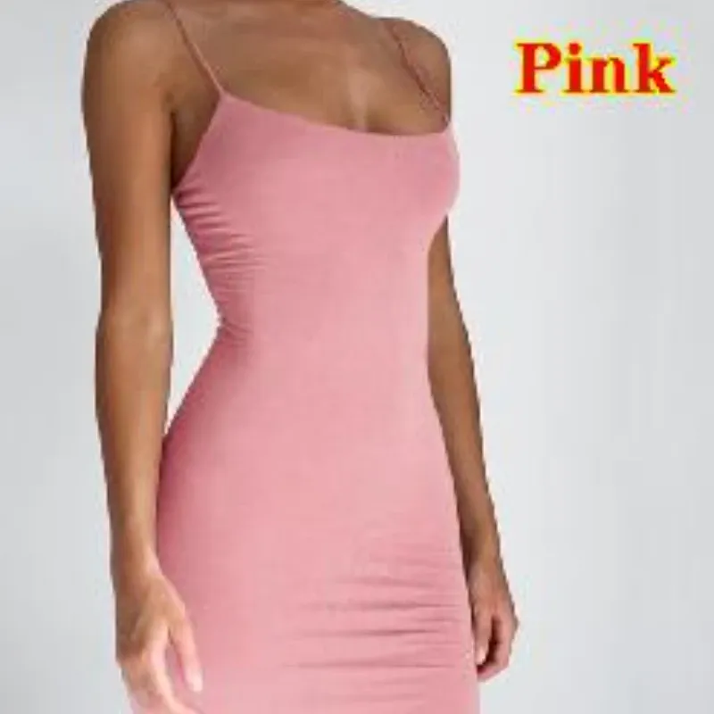 Women's Sexy Spaghetti Strap Mini Dress - Solid Black Bodycon Club Party Sundress for Summer Nights thumbnail 6