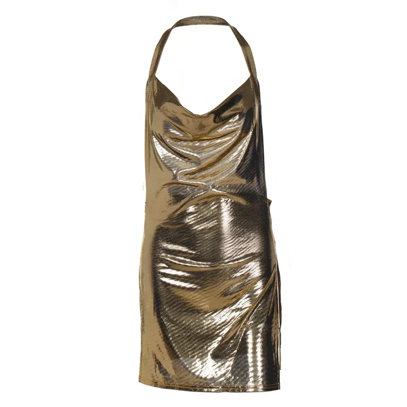 Women's Sequin Party Dress Elegant Hanging Neck Backless Mini Dress for Evening Clubwear showcase 28