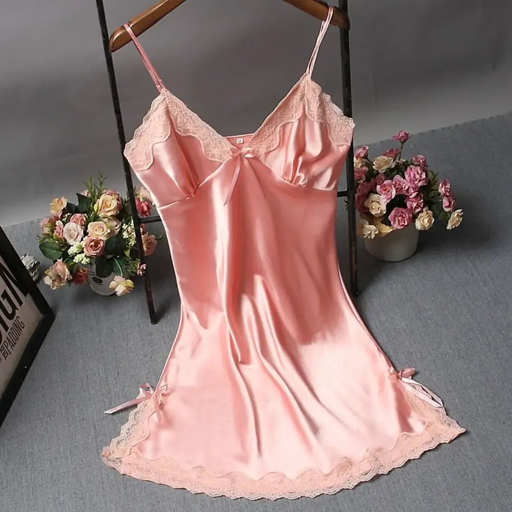 Sexy Lace Camisole Nightgown for Women - Elegant Patchwork Lingerie Sleepwear Dress, Perfect for Lounging or Special Occasions showcase 5