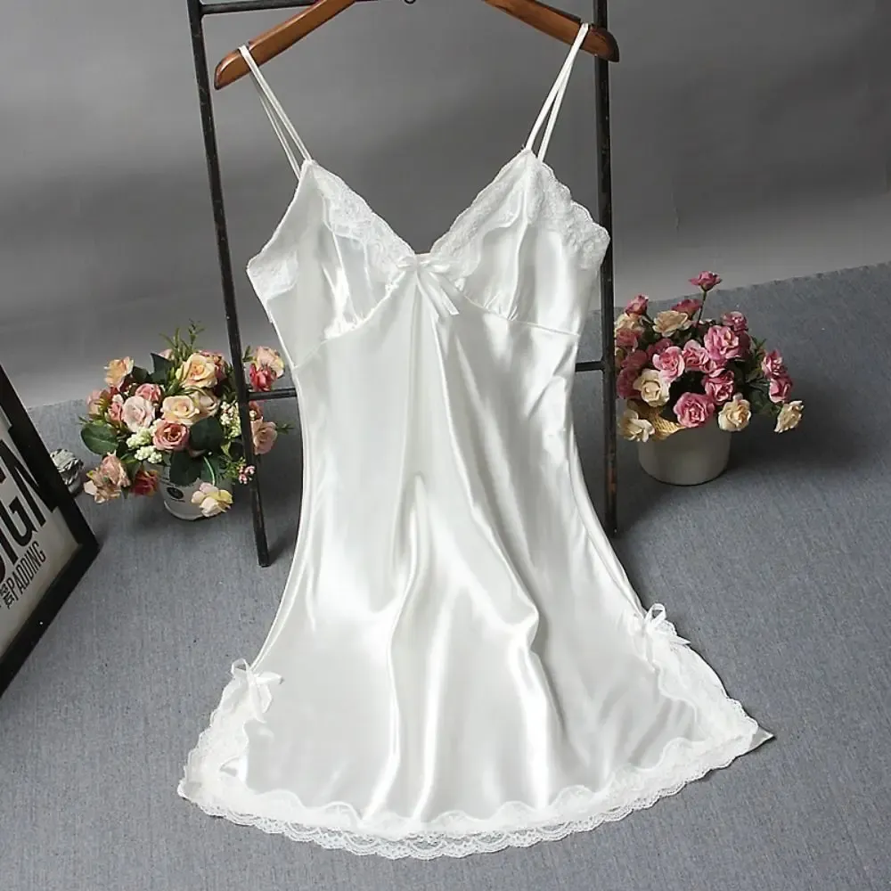 Sexy Lace Camisole Nightgown for Women - Elegant Patchwork Lingerie Sleepwear Dress, Perfect for Lounging or Special Occasions showcase 8