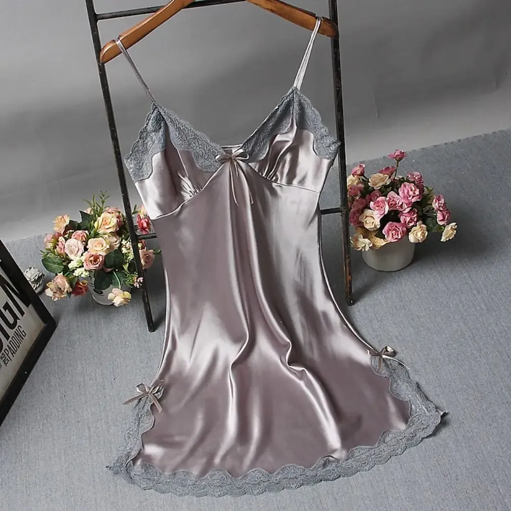 Sexy Lace Camisole Nightgown for Women - Elegant Patchwork Lingerie Sleepwear Dress, Perfect for Lounging or Special Occasions showcase 4