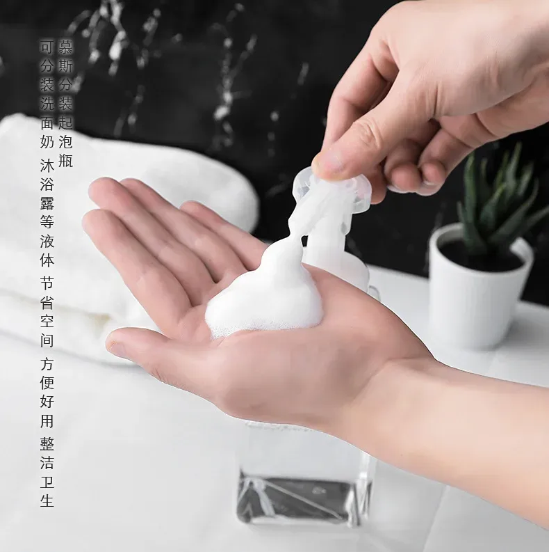 Foam Dispenser Bottle 2454 Mousse Foam Hand Sanitizer Press Type Facial Cleanser Sub-Bottling Container for Travel and Home Use showcase 2