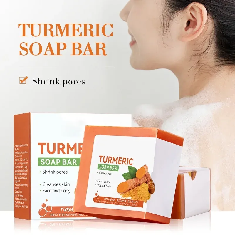 Handmade Turmeric Soap for Body and Face - Natural Skin Brightening, Dark Spot Reduction, Gentle Cleansing, Moisturizing for Tender Skin showcase 2