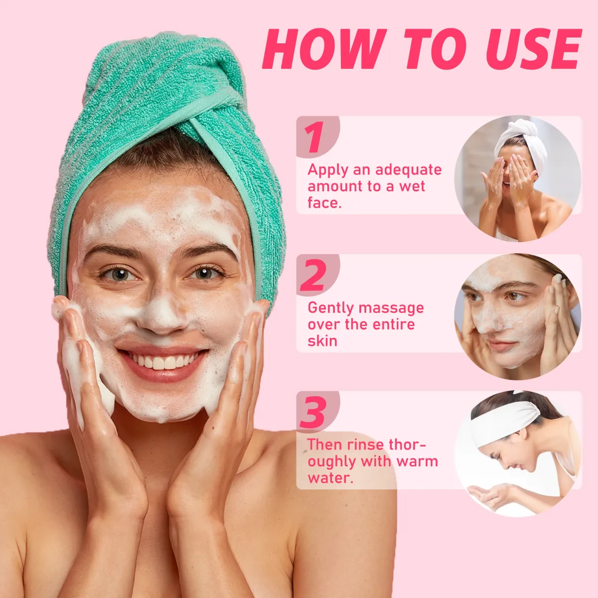 DNA PDRN Salmon Pink Foam Cleansing Gel 120ml - Deep Pore Cleanser for Oily Skin, Blackhead Removal, Gentle & Non-Irritating Formula for Radiant Skin showcase 4