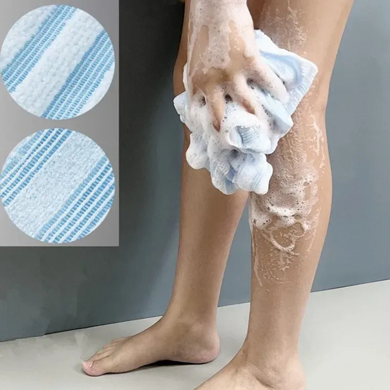 Extra Long Exfoliating Back Scrubber Washcloth for Men & Women - Silver-Ion Infused, Dual-Sided Foam Bath Towel for Deep Cleaning & Smooth Skin showcase 4