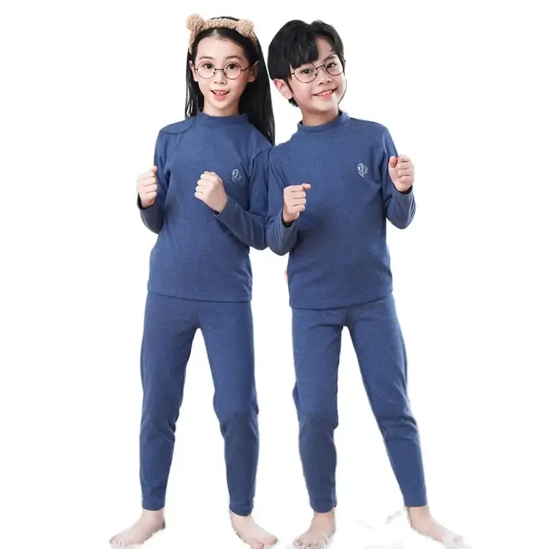 Kids Thermal Underwear Set for Boys & Girls - Thick, Soft, Warm Sleepwear for Autumn/Winter - Traceless Design for Comfort thumbnail 2