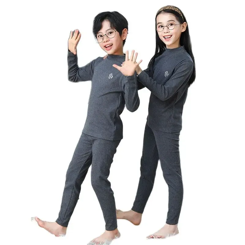 Kids Thermal Underwear Set for Boys & Girls - Thick, Soft, Warm Sleepwear for Autumn/Winter - Traceless Design for Comfort thumbnail 1