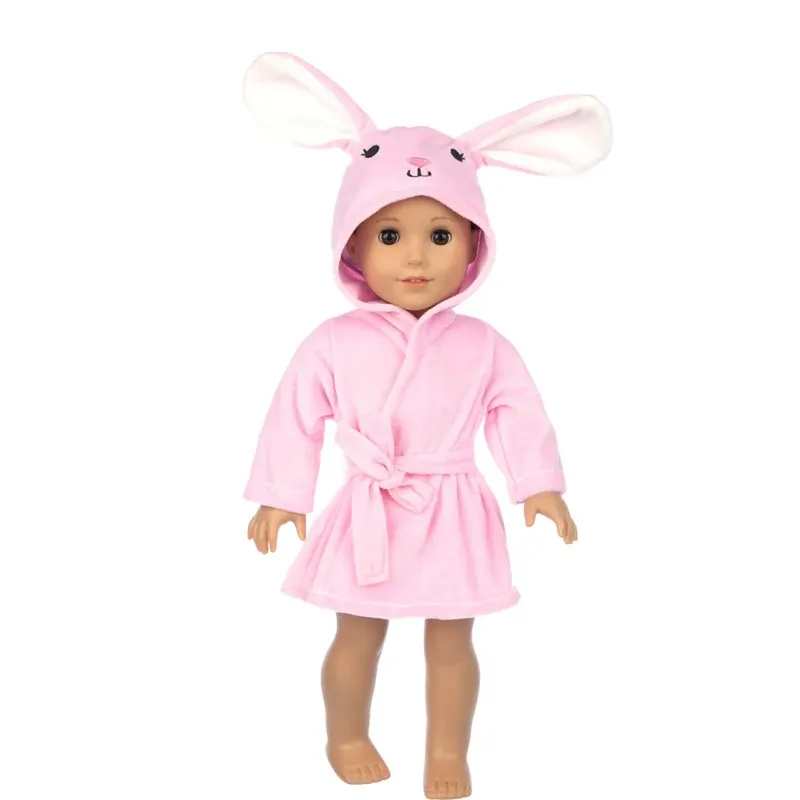 18 Inch Doll Bathrobe Pajama Set - Sleepwear Accessories for American Girl Dolls & Reborn Babies - Perfect Birthday Gift for Girls thumbnail 2