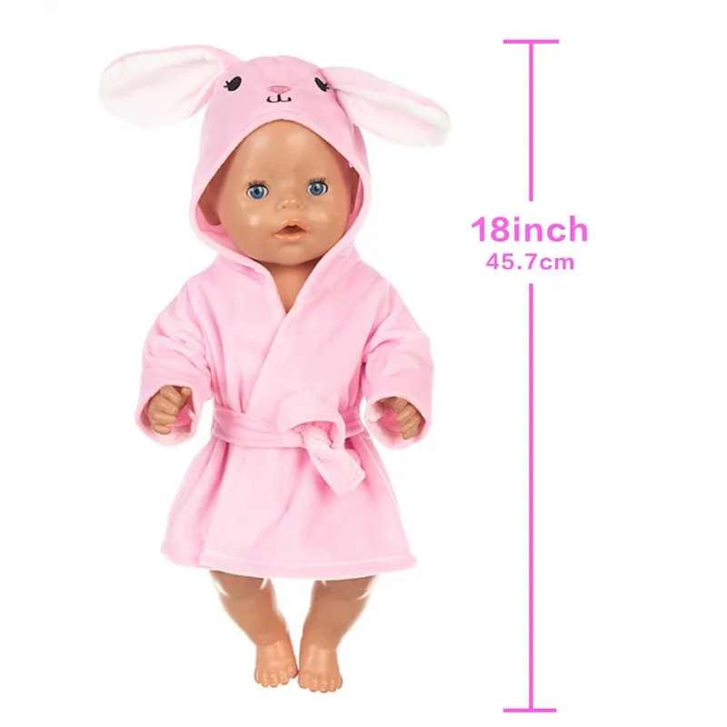 18 Inch Doll Bathrobe Pajama Set - Sleepwear Accessories for American Girl Dolls & Reborn Babies - Perfect Birthday Gift for Girls showcase 4