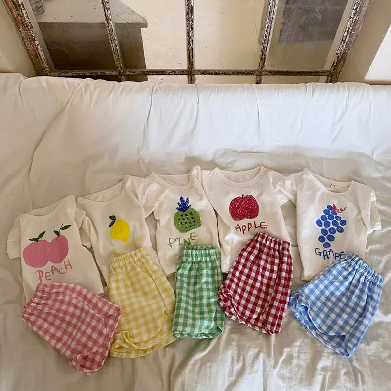 Summer Baby Pajama Set Cotton Toddler Sleeveless Nightwear Kids Cartoon Print Sleepwear for Boys Girls thumbnail 2