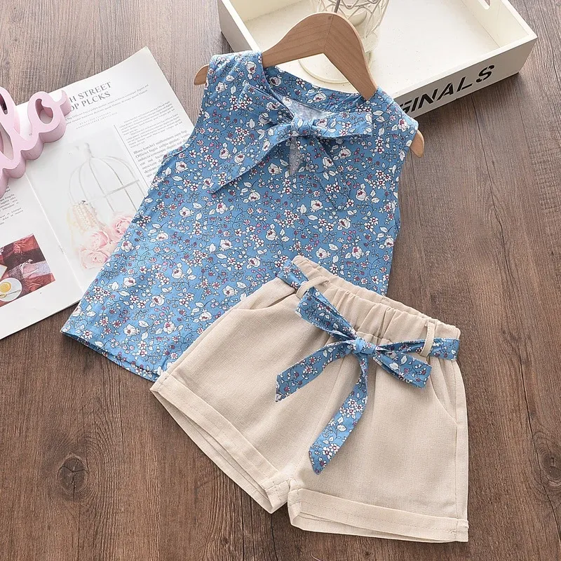 Summer Baby Girls Sleeveless Vest & Shorts Set - Toddler Fashion Tracksuit for 0-4 Years, Available in Pink & Blue showcase 6