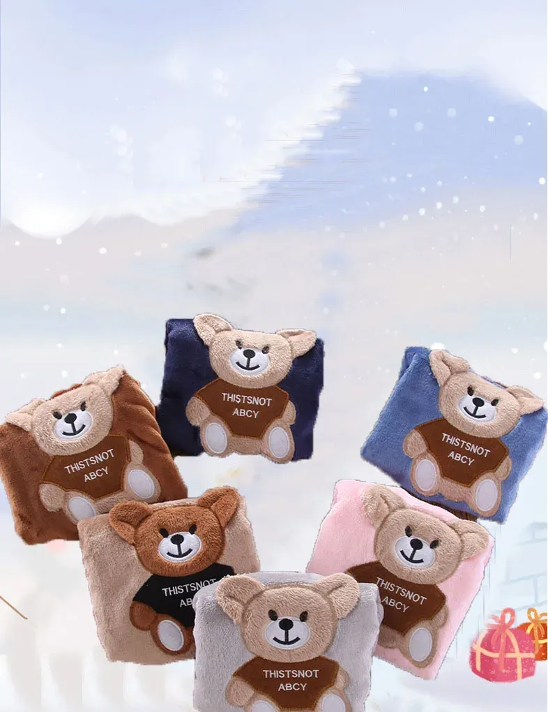 Winter Baby Girls Boys Flannel Fleece Homewear Sets, Cartoon Bear Pajamas for Kids, Autumn Fashion Sleepwear for Children showcase 4