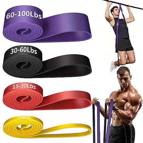 Heavy Tension TPE Resistance Band Set - Stackable, Anti-Snap for Home Gym, Muscle Strength Training, Body Stretching, Yoga & Fitness