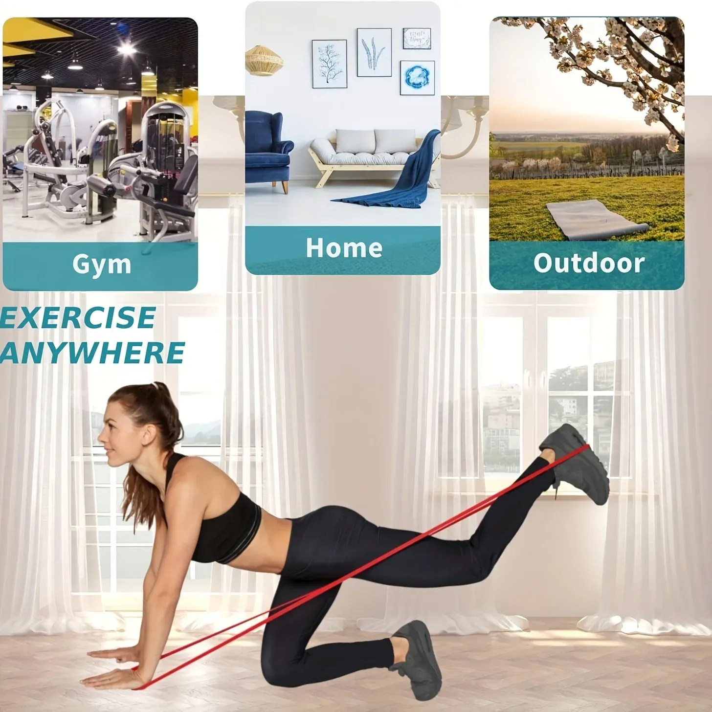 Heavy Tension TPE Resistance Band Set - Stackable, Anti-Snap for Home Gym, Muscle Strength Training, Body Stretching, Yoga & Fitness thumbnail 4