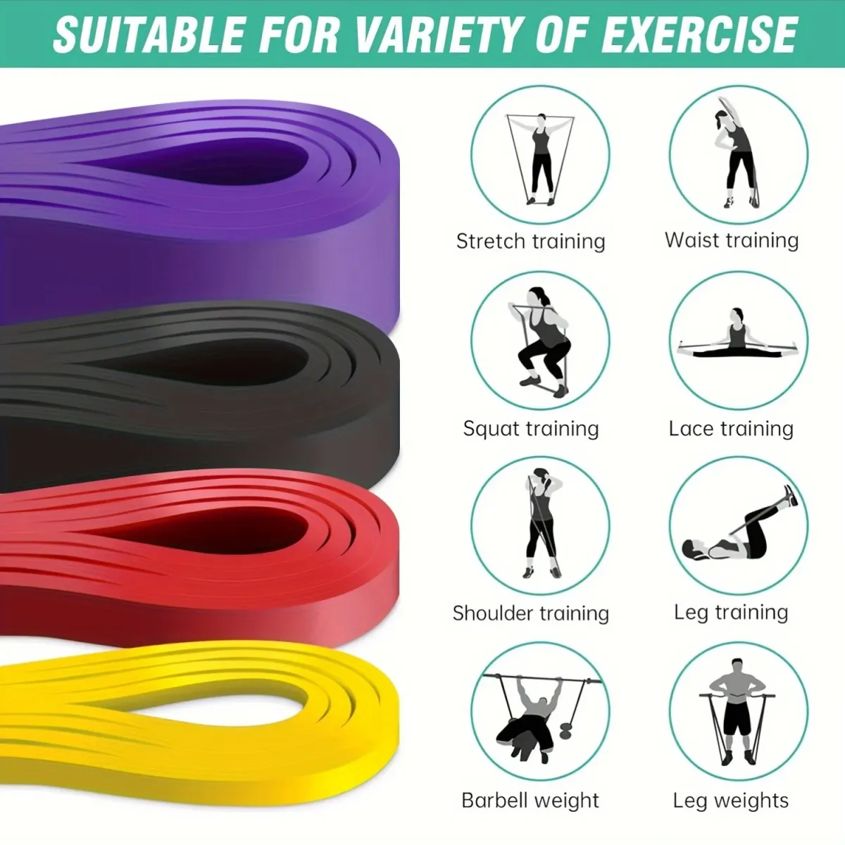 Heavy Tension TPE Resistance Band Set - Stackable, Anti-Snap for Home Gym, Muscle Strength Training, Body Stretching, Yoga & Fitness showcase 5