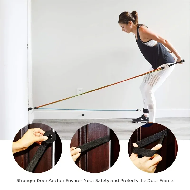 11pcs Resistance Bands Set with Pull Rope, Ankle Straps, Chest Expander for Portable Home Fitness, Yoga, Strength Training, Full Body Workout Equipment for Men & Women showcase 12