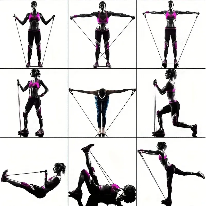 11pcs Resistance Bands Set with Pull Rope, Ankle Straps, Chest Expander for Portable Home Fitness, Yoga, Strength Training, Full Body Workout Equipment for Men & Women showcase 10