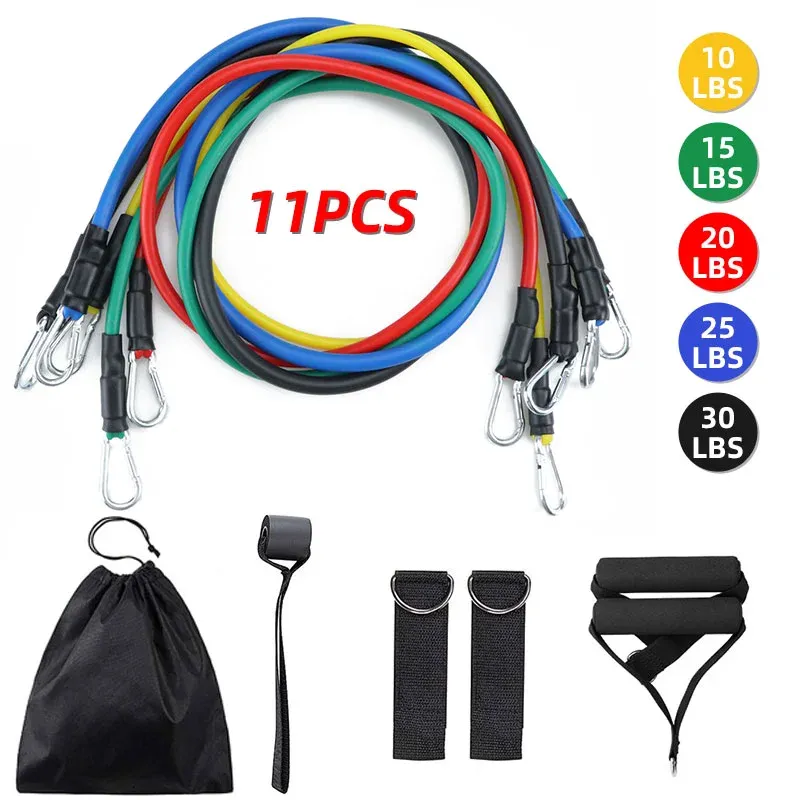 11pcs Resistance Bands Set with Pull Rope, Ankle Straps, Chest Expander for Portable Home Fitness, Yoga, Strength Training, Full Body Workout Equipment for Men & Women showcase 1