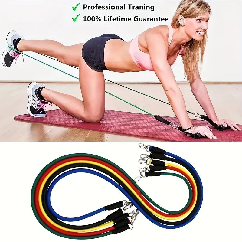11pcs Resistance Bands Set with Pull Rope, Ankle Straps, Chest Expander for Portable Home Fitness, Yoga, Strength Training, Full Body Workout Equipment for Men & Women showcase 4