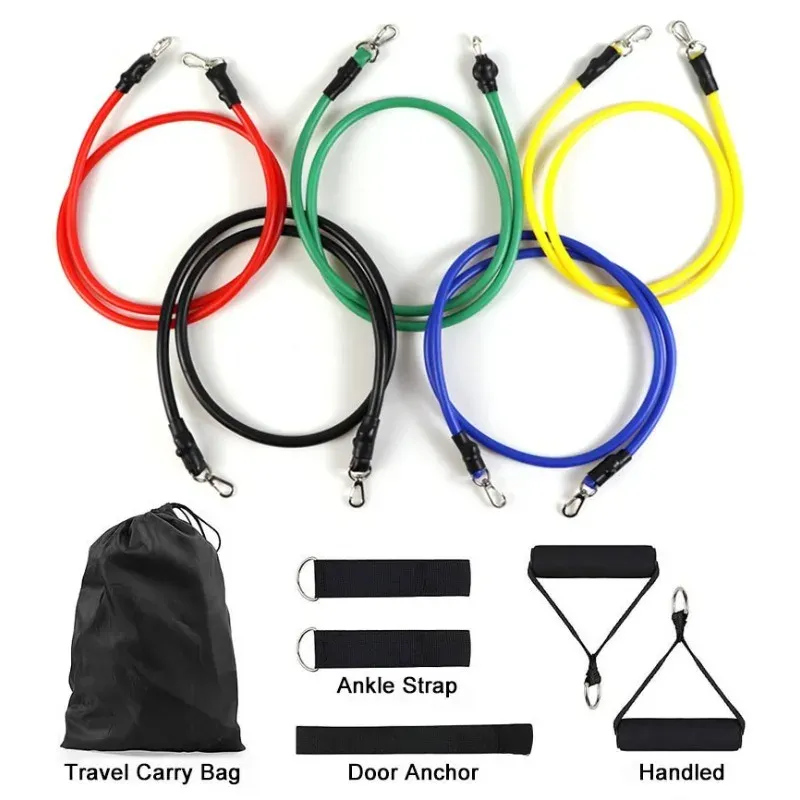 11pcs Resistance Bands Set with Pull Rope, Ankle Straps, Chest Expander for Portable Home Fitness, Yoga, Strength Training, Full Body Workout Equipment for Men & Women showcase 5