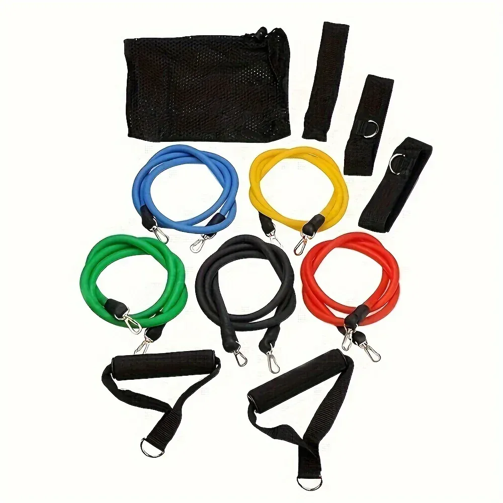 11-Piece Resistance Band Set for Full Body Workout: Portable Pull Rope, Ankle Strap, Chest Expander for Men & Women Fitness thumbnail 6