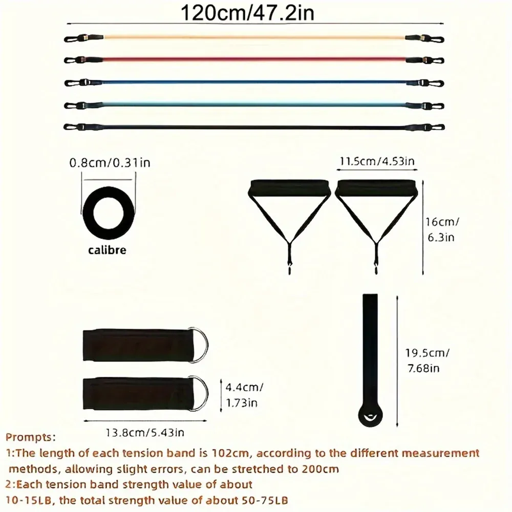 11-Piece Resistance Band Set for Full Body Workout: Portable Pull Rope, Ankle Strap, Chest Expander for Men & Women Fitness showcase 4