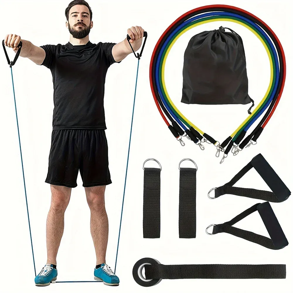 11-Piece Resistance Band Set for Full Body Workout: Portable Pull Rope, Ankle Strap, Chest Expander for Men & Women Fitness showcase 6