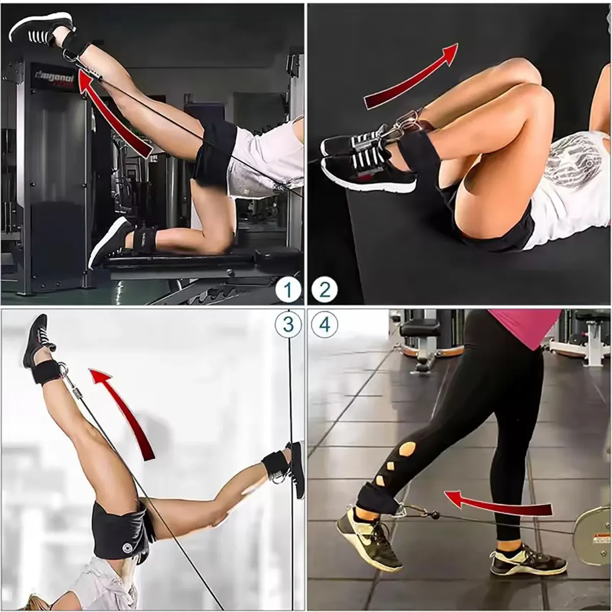 Ankle Straps Resistance Bands Set for Fitness Workouts - Portable Exercise Equipment for Glute Strength, Yoga, and Gym Training - Adjustable for Men and Women showcase 8