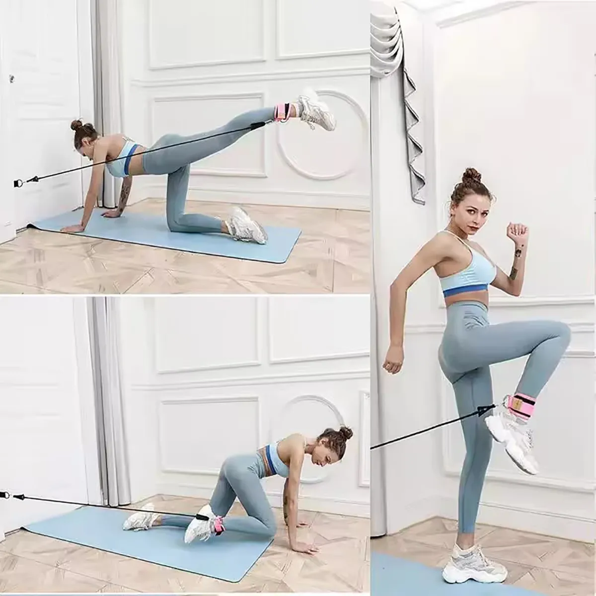 Ankle Straps Resistance Bands Set for Fitness Workouts - Portable Exercise Equipment for Glute Strength, Yoga, and Gym Training - Adjustable for Men and Women showcase 6