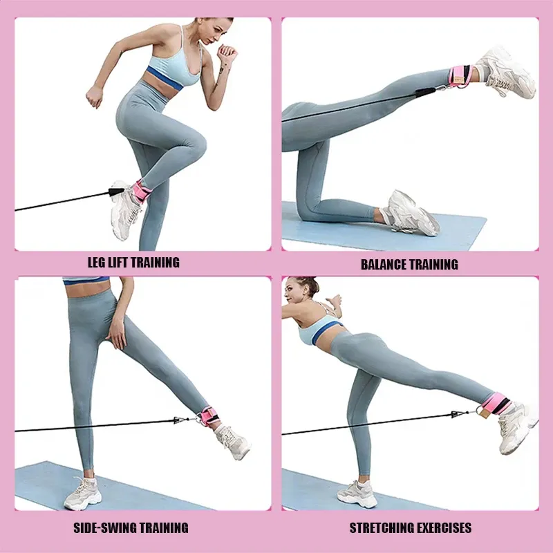 Ankle Straps Resistance Bands Set for Fitness Workouts - Portable Exercise Equipment for Glute Strength, Yoga, and Gym Training - Adjustable for Men and Women thumbnail 6