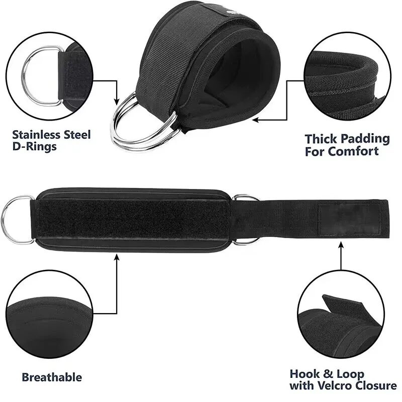 Ankle Straps Resistance Bands Set for Fitness Workouts - Portable Exercise Equipment for Glute Strength, Yoga, and Gym Training - Adjustable for Men and Women thumbnail 3
