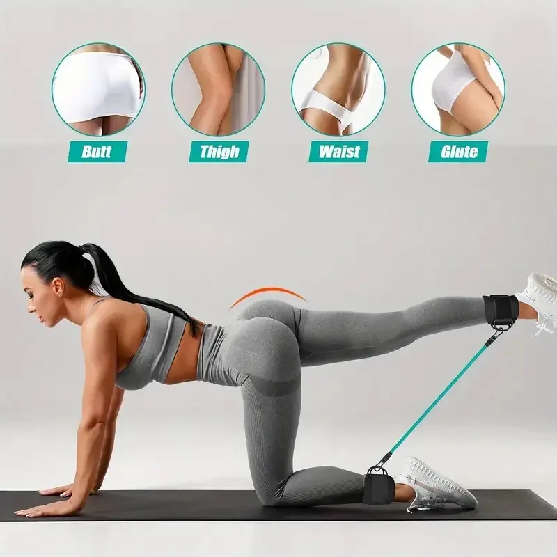 Ankle Straps Resistance Bands Set for Fitness Workouts - Portable Exercise Equipment for Glute Strength, Yoga, and Gym Training - Adjustable for Men and Women showcase 5