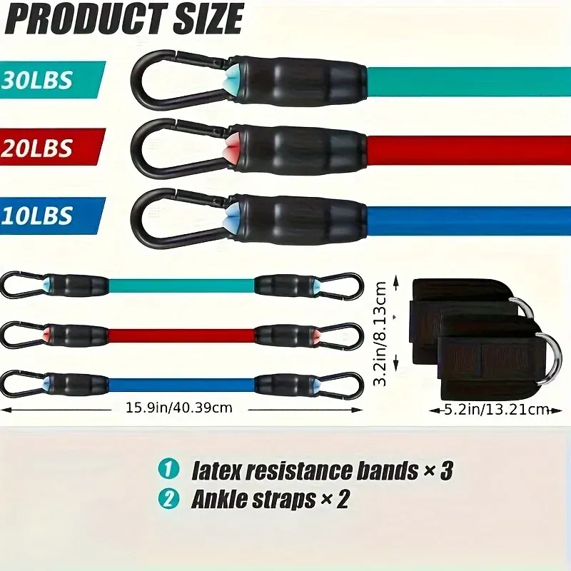 Ankle Straps Resistance Bands Set for Fitness Workouts - Portable Exercise Equipment for Glute Strength, Yoga, and Gym Training - Adjustable for Men and Women showcase 1