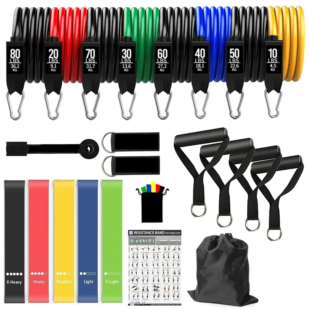Portable Workout Bar with Resistance Bands Set - Full Body Home Gym Equipment for Pilates, Yoga, Strength Training, Bicep Curls, Squats, and More showcase 17