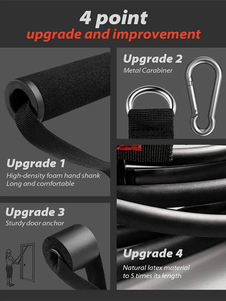 Portable Workout Bar with Resistance Bands Set - Full Body Home Gym Equipment for Pilates, Yoga, Strength Training, Bicep Curls, Squats, and More showcase 21