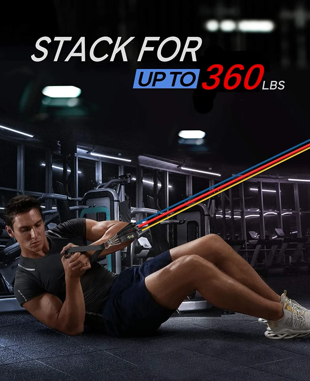 Portable Workout Bar with Resistance Bands Set - Full Body Home Gym Equipment for Pilates, Yoga, Strength Training, Bicep Curls, Squats, and More showcase 11
