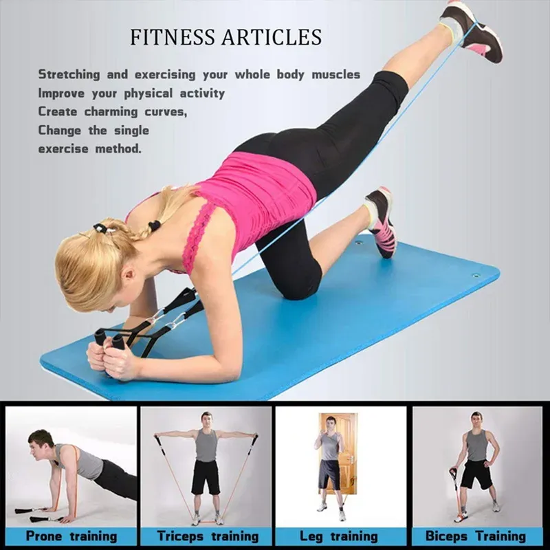 Portable Workout Bar with Resistance Bands Set - Full Body Home Gym Equipment for Pilates, Yoga, Strength Training, Bicep Curls, Squats, and More showcase 31