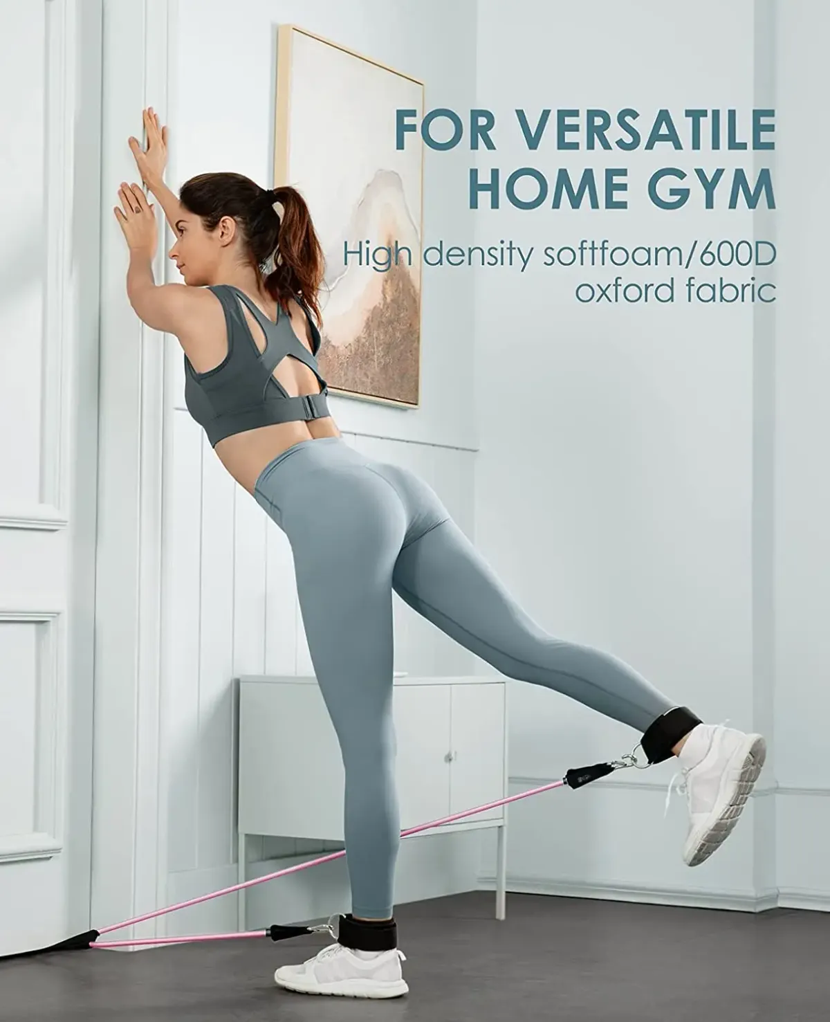 Portable Workout Bar with Resistance Bands Set - Full Body Home Gym Equipment for Pilates, Yoga, Strength Training, Bicep Curls, Squats, and More showcase 44