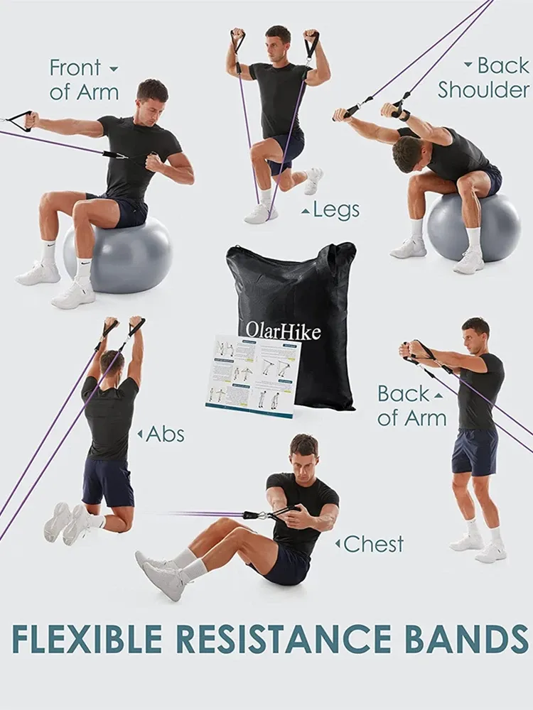 Portable Workout Bar with Resistance Bands Set - Full Body Home Gym Equipment for Pilates, Yoga, Strength Training, Bicep Curls, Squats, and More showcase 48