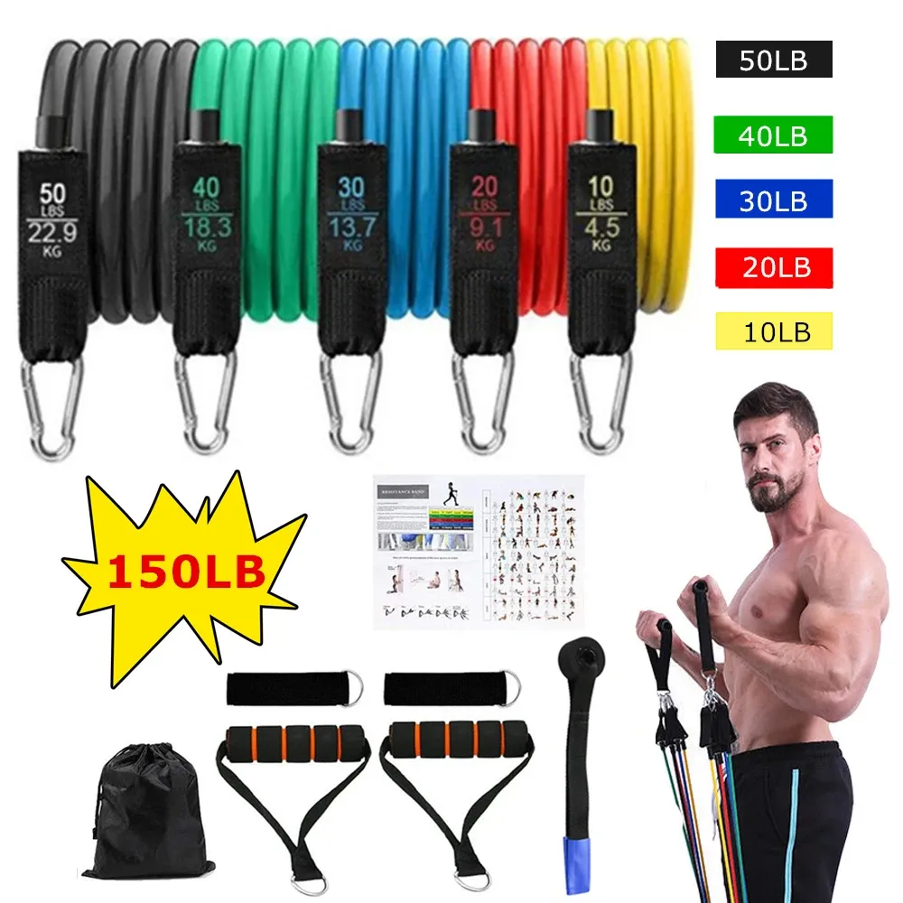 Portable Workout Bar with Resistance Bands Set - Full Body Home Gym Equipment for Pilates, Yoga, Strength Training, Bicep Curls, Squats, and More showcase 30