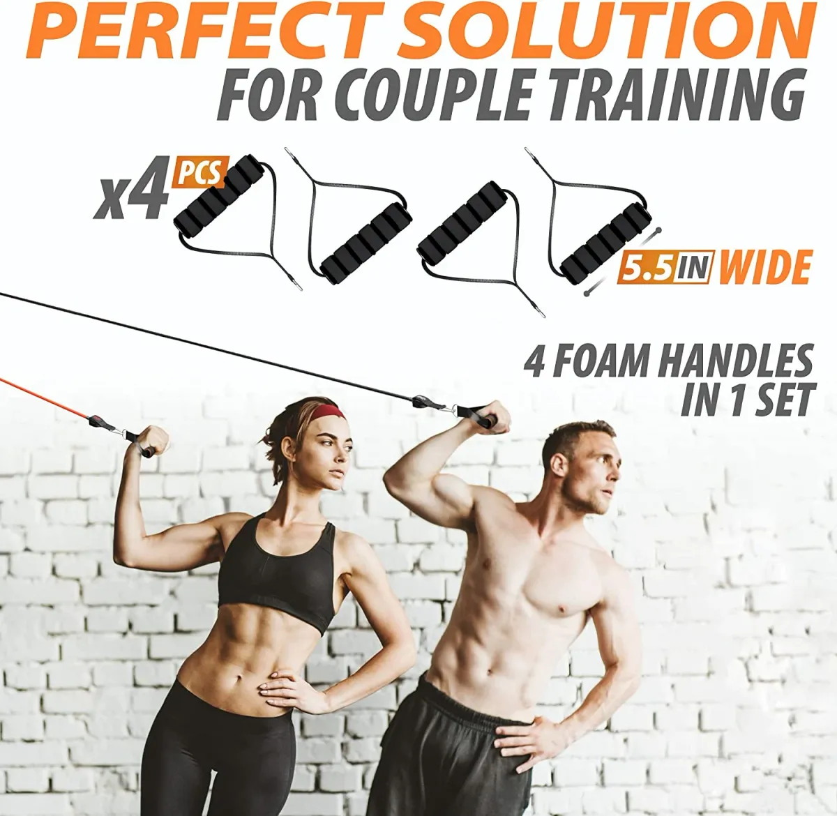 Portable Workout Bar with Resistance Bands Set - Full Body Home Gym Equipment for Pilates, Yoga, Strength Training, Bicep Curls, Squats, and More showcase 15