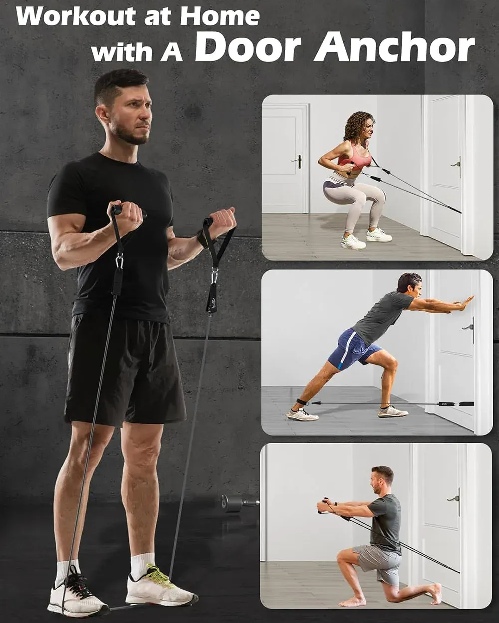 Professional Resistance Bands Set for Men & Women - 5pc Latex Tube Workout Bands with Handles, Door Anchor, Travel Pouch for Home Gym, Strength Training, Fitness, Yoga, Pilates showcase 8