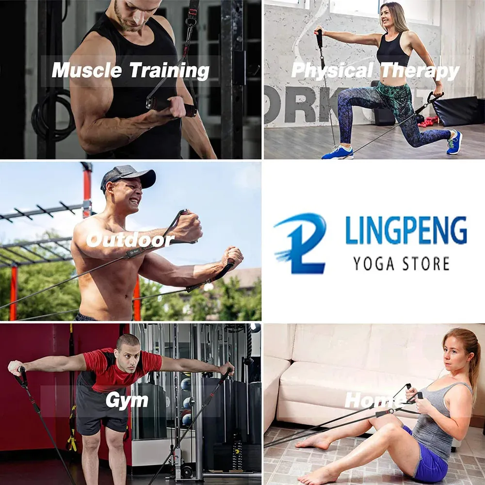 Professional Resistance Bands Set for Men & Women - 5pc Latex Tube Workout Bands with Handles, Door Anchor, Travel Pouch for Home Gym, Strength Training, Fitness, Yoga, Pilates showcase 10