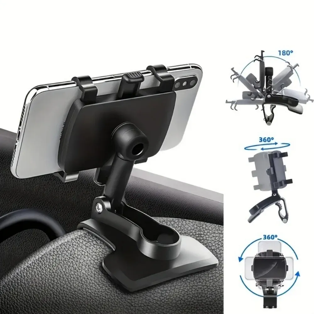 360° Rotating Universal Dashboard Car Phone Holder Mount for iPhone Samsung Xiaomi - Portable GPS Navigation Stand with Silicone Protection showcase 4