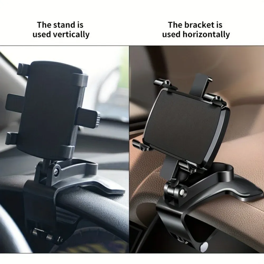 360° Rotating Universal Dashboard Car Phone Holder Mount for iPhone Samsung Xiaomi - Portable GPS Navigation Stand with Silicone Protection showcase 3