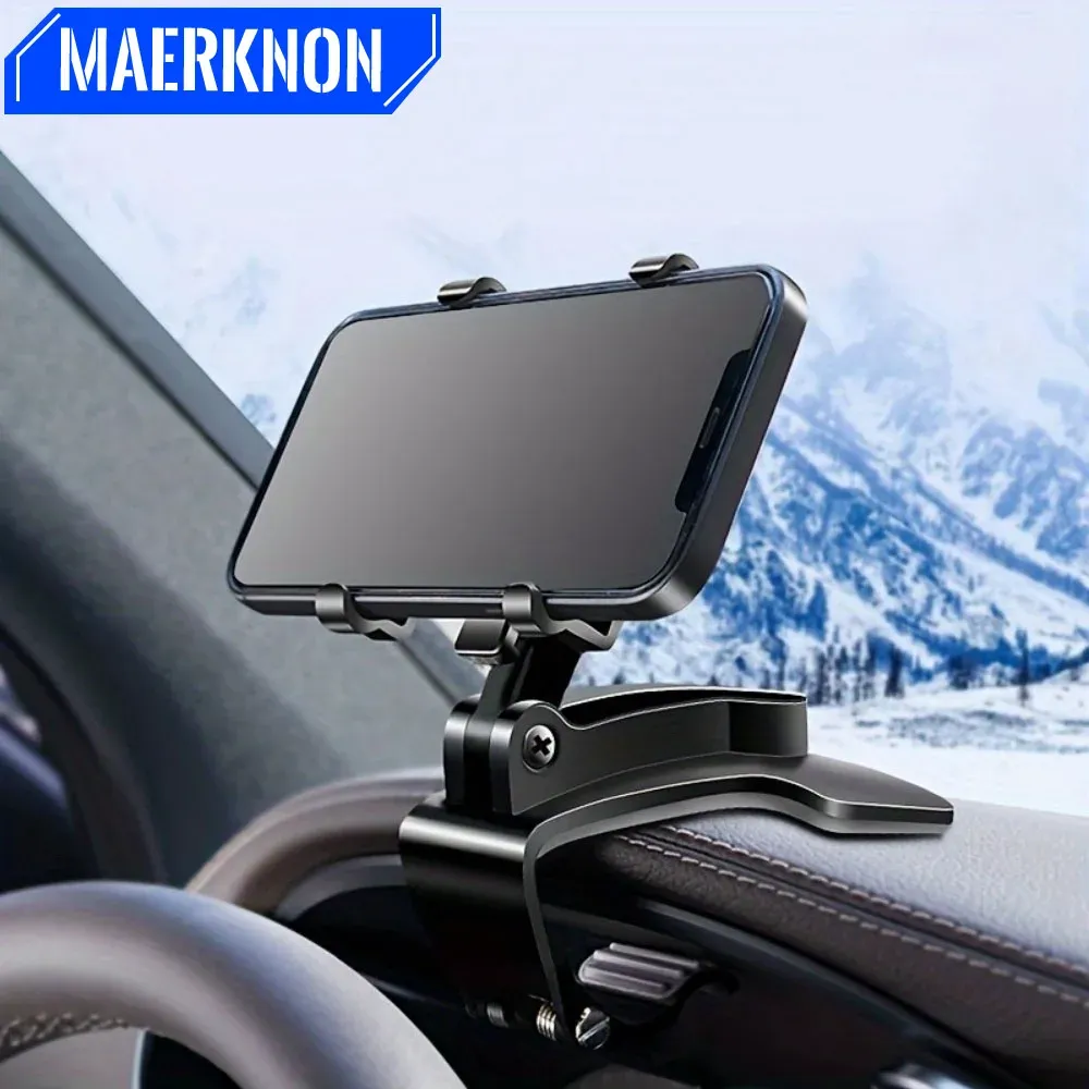 360° Rotating Universal Dashboard Car Phone Holder Mount for iPhone Samsung Xiaomi - Portable GPS Navigation Stand with Silicone Protection showcase 1